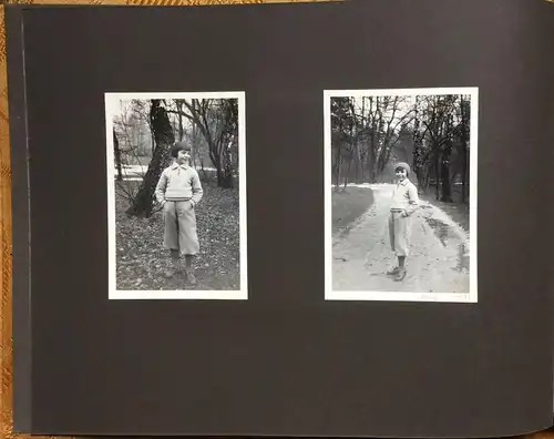 Stark beschädigtes Photoalbum mit 91 Photos 1930er Jahre, wohl Deutschland
