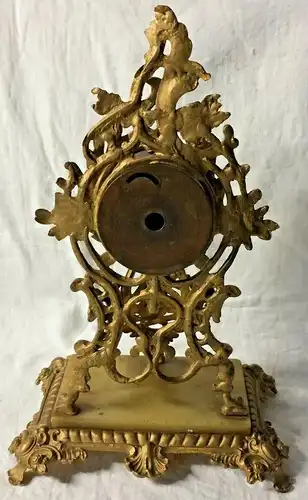 Sehr dekorative Uhr, Gründerzeit ca. 1875, Metallguß, voll funktionfähig