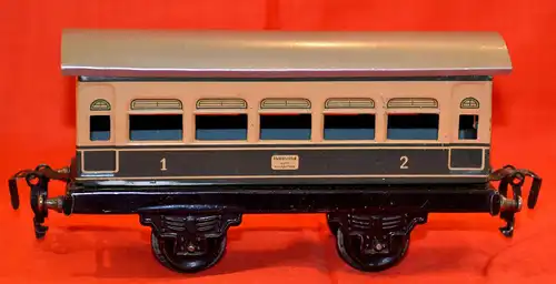 Blecheisenbahn Spur 0 -Personenwagen K1222 ,US-Zone, 2er Wagen