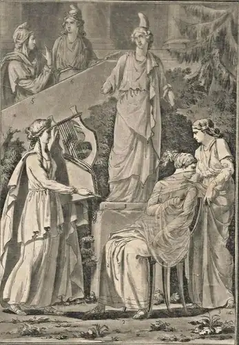 Allegorische Darstellung - Original-Radierung unbekannter Herkunft, ca. 1850