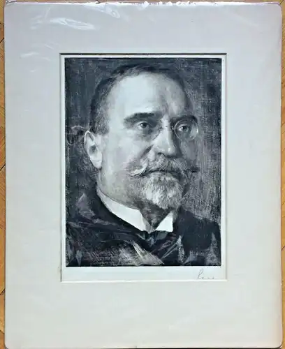 Portrait Georg von Breunig - Original-Radierung im Passepartout, signiert