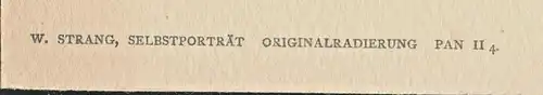 William Strang: Selbstportrait - Original- Radierung im Passepartout