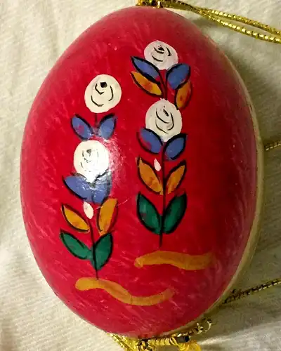 Wunderschönes bemaltes Ei, Osterei, Osterdekoration mit Bibel-Motiv