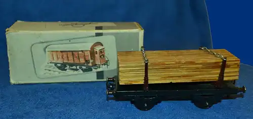 Rungenwagen Langholzwagen,mit Holzladung,Fleischmann,Spur 0, mit Karton