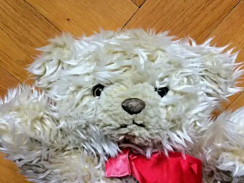 Großer sitzender Teddybär ohne Marke, 30 cm hoch