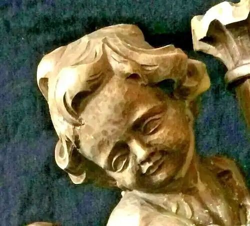 Wandkerzenleuchter in Form eines Engelsputtos, 1930er Jahre, 33 cm hoch