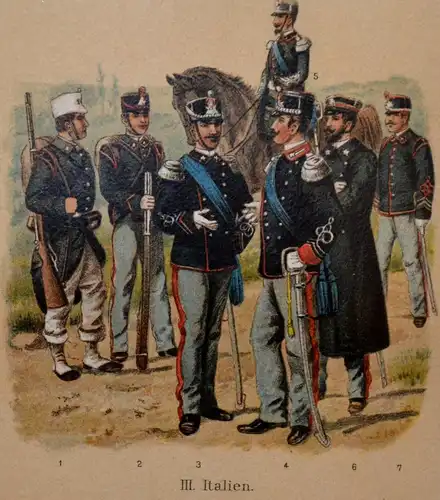 R.Knötel, Litho,Uniformen,Leipzig,ca.1870,gerahmt,Deutsches Reich,etc.