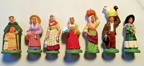 7 Terracotta - Figuren der Firma ESCOFFIER