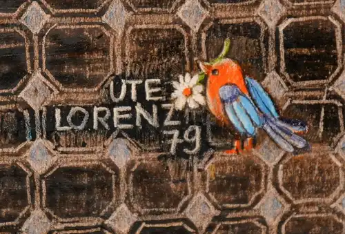 Öl-Acryl Gemälde,Hochzeitsfeier,naive Malerei,sign.:Ute Lorenz ,79 ,gerahmt