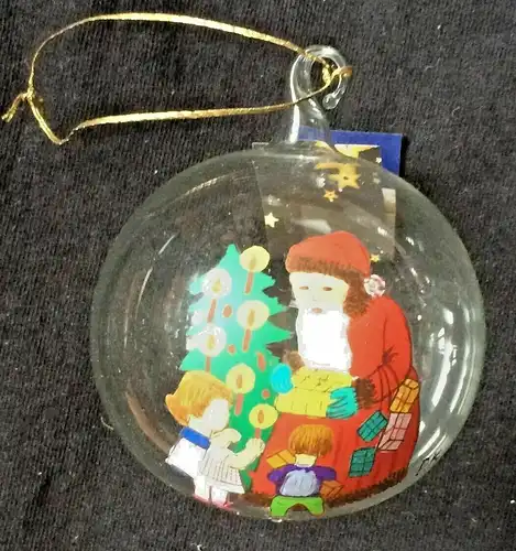 10 Christbaumkugeln / Weihnachtsschmuck aus Glas, bemalt, monogrammiert P.K.