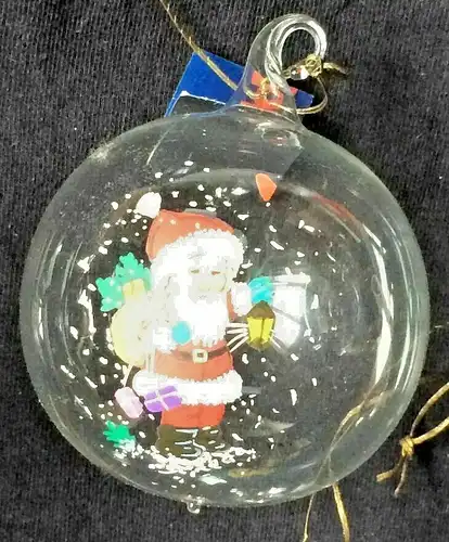 10 Christbaumkugeln / Weihnachtsschmuck aus Glas, bemalt, monogrammiert P.K.