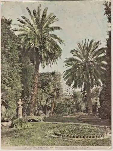 Sehr alte Original Photographie „PALERMO - Una veduta del Giardini Garibaldi“
