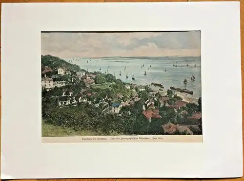 Colorierter Holzstich „Blankenese bei Hamburg“ - Nach einer Photographie