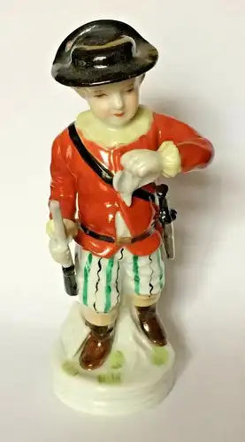 Knabe mit Gewehr und Vogel - Porzellanfigur im Rokoko-Stil von ROYAL München