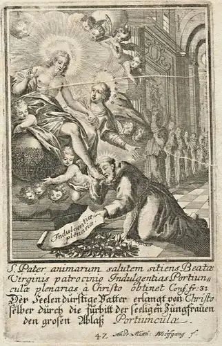 Kupferstich von Andreas Matthäus Wolffgang, Ende 17., Anfang 18. Jahrhundert