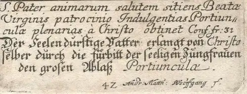 Kupferstich von Andreas Matthäus Wolffgang, Ende 17., Anfang 18. Jahrhundert