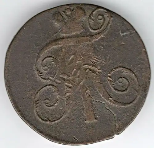 2 Kopeken Münze aus dem Jahr 1798 aus Kupfer, Rußland