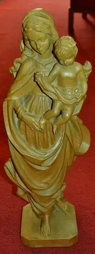 Skulptur,Holz,Mutter Gottes mit Kind,Gröden,vollplastisch Lindenholz geschnitzt