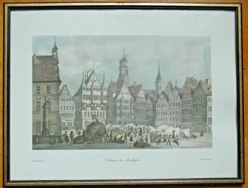 6 Städteansichten - Drucke hinter Glas gerahmt, 41,5 x 31,5 cm
