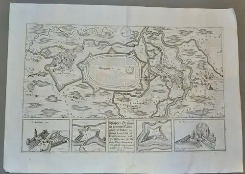 Landkarte,Königgrätz,Böhmen,1640,Merian