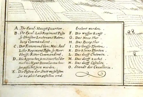 Kupferstich ,Tabor in Böhmen, samt kaiserlicher Belagerung 1648,Merian