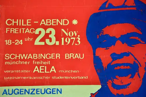 Politisches Plakat,Chile,nach dem Putsch 1973,Veranst.in München,AELA (SELTEN)