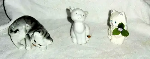6 kleine Deko-Katzenfiguren ohne Marke