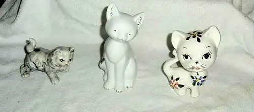 6 kleine Deko-Katzenfiguren ohne Marke