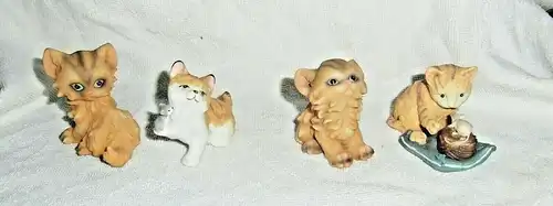 8 kleine Deko-Katzenfiguren ohne Marke