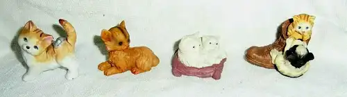 8 kleine Deko-Katzenfiguren ohne Marke