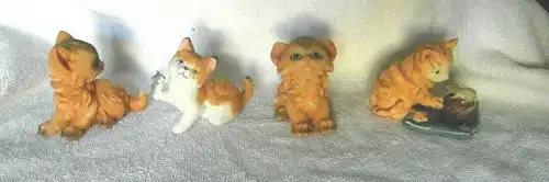 8 kleine Deko-Katzenfiguren ohne Marke