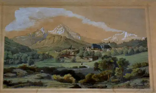 Berchtesgaden.Stahlstich,koloriert,gerahmt, v. K. Gunkel n. v.Bode,1850