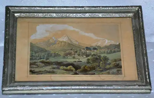 Berchtesgaden.Stahlstich,koloriert,gerahmt, v. K. Gunkel n. v.Bode,1850