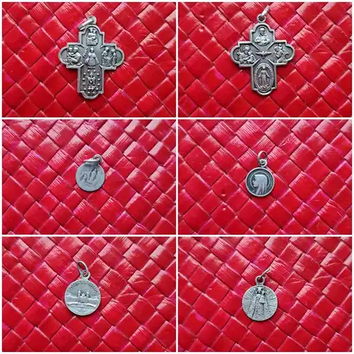 Antike Pilgermedaillen aus Metall, Konvolut 9 Stück