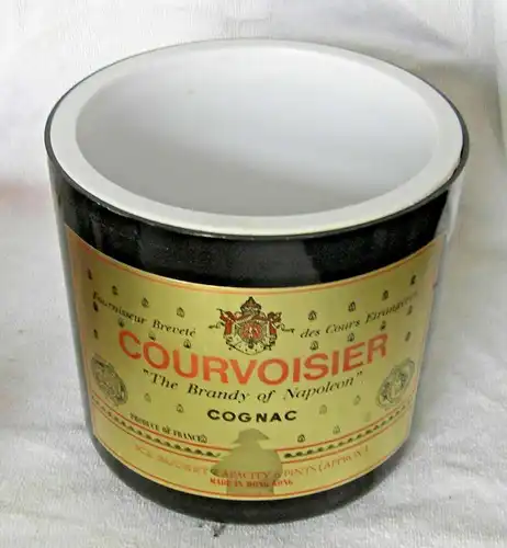 Eiskübel aus Kunststoff in Form einer COURVOISIER-Flasche - Werbeartikel ca 1970