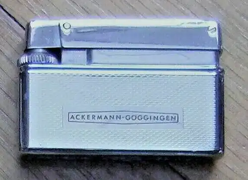 Gasfeuerzeug „Rowenta top“, wohl 1960er Jahre,Werbung Ackermann-Göggingen