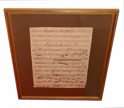 Drei gerahmte,handgeschriebene Notenblätter,Schubert,Braga,Borne,19.Jhdrt