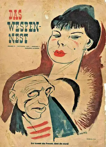 Satirische Wochenzeitschrift „Das Wespennest“ Nr. 27 vom September 1947