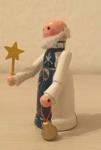 Weihnachten, Engel mit Stern und Glocke, aus Holz , koloriert ,