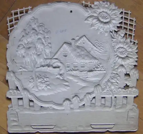 Farbig bedruckter Karton Motiv „Winterlandschaft mit Mühle“ Verkaufsständer
