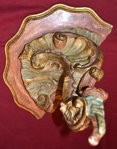 Konsole,Holz geschnitzt,polychrom gefasst,Rokkoko-Stil,wohl 20.Jhdt.