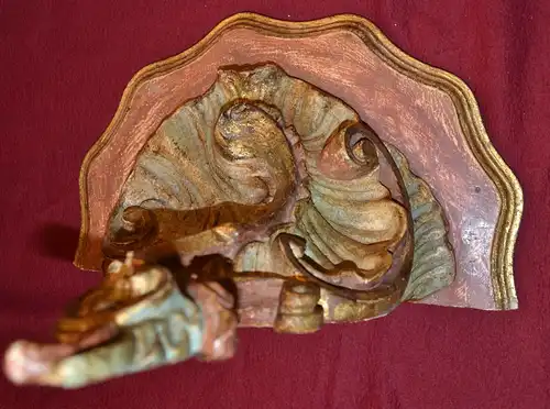 Konsole,Holz geschnitzt,polychrom gefasst,Rokkoko-Stil,wohl 20.Jhdt.