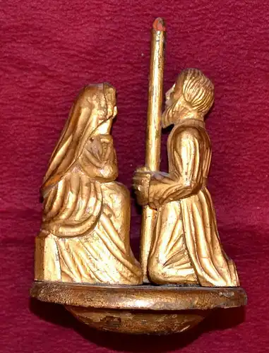 Figurengruppe,betendes Paar, vergoldetes Holz,19.Jhdt