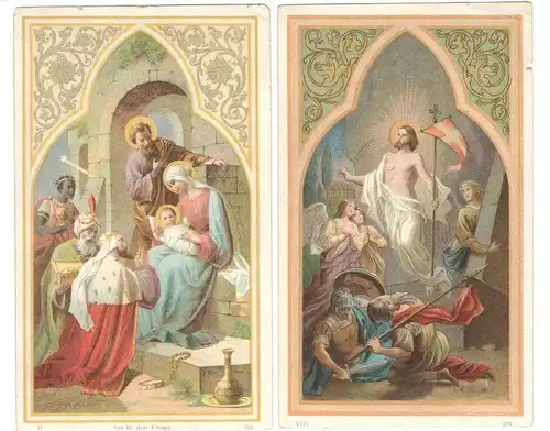 Verkaufspräsentation,polychromer Karton f.Karten m. 11 dpseitigen Karten,1900