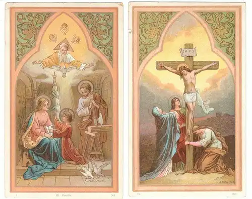 Verkaufspräsentation,polychromer Karton f.Karten m. 11 dpseitigen Karten,1900