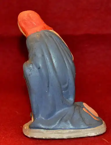 Krippenfigur,betende Hl.Maria,Papiermasche,bemalt,ca.1950,Höhe 9,0  cm,