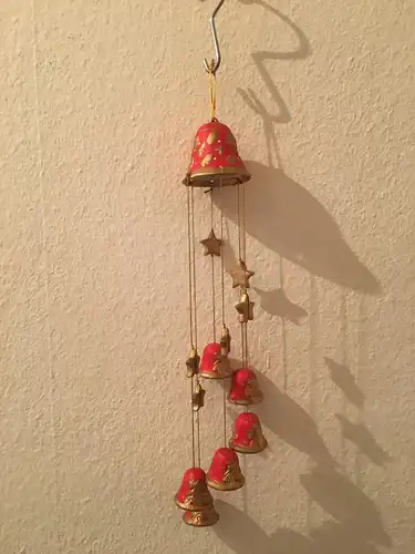 Weihnachtsschmuck, Glocken und Sternen aus Keramik , 20 Jhdt
