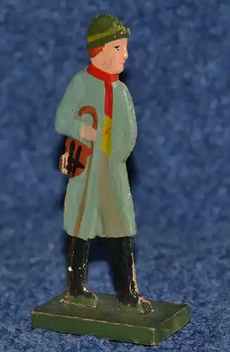 Figur,Laubsägearbeit,Wanderer,polychrom bemalt, wohl um 1930