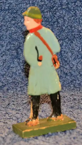 Figur,Laubsägearbeit,Wanderer,polychrom bemalt, wohl um 1930