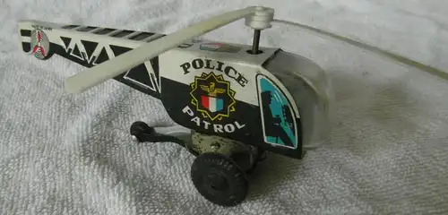 Blechspielzeug Polizei-Hubschrauber mit Schwungradantrieb